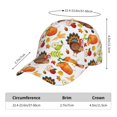 thumbnail image 3 of Kdxio Unisex Thanksgiving Turkey Pattern Baseball Cap Unisex Washed Classic Adjustable Hat, 3 of 7