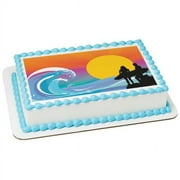 Surfing Edible Cake Topper Image