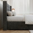 thumbnail image 4 of Amolife Queen Size Upholstered Lift up Storage Platform Bed Frame with Fabric Button Tufted Wingback Headboard, Dark Gray, 4 of 12