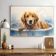 thumbnail image 3 of Golden Retriever Dog Canvas Bathroom Décor - Unique Bath Wall Decor - Modern Canvas Bathroom Wall Art - Room Decor - Bathroom Decorations - Restroom Sign - Wall decor living room, 3 of 4