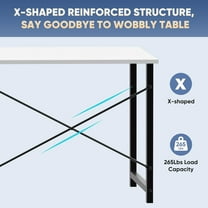 32 Inch Office Small Computer Desk Modern Simple Style Writing Study Work Table for Home Bedroom - Wood White