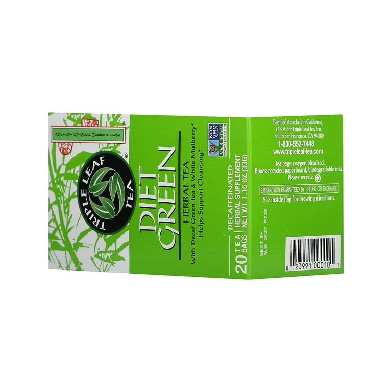 Triple Leaf Herbal Diet Green Tea, Caffeine Free, 20 Bag(S