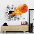thumbnail image 2 of Autoadhesivo extraíble 3D (Baloncesto de fuego volador (19,7", 2 of 5
