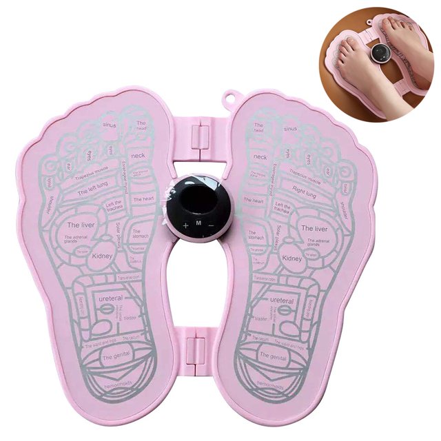 EMS Leg Reshaping Foot Massager with Remote Control, 6 Modes 15 lntensity Foot Circulation Massage Mat, USB Rechargeable Folding Portable Electric Massage Mat for Home and Office Use
