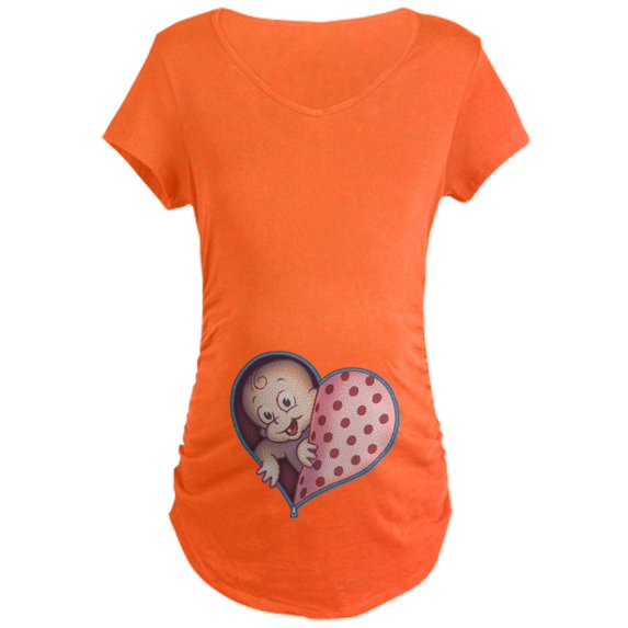 CafePress - Open Hearted Wombie Maternity Dark T Shirt - Maternity Dark T-Shirt