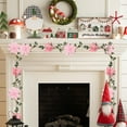 thumbnail image 4 of Vrorvz Christmas Garland Christmas Decorations Artificial Green Plant Rattan for Indoor Outdoor Home Fireplace Mantel Bedroom Party Decor 78.7in Pink, 4 of 6