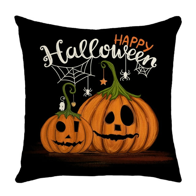 mmirethe New Halloween Cushion Cover With Easy-care Feature Cleaning For Busy Individuals Polyester Cushion Covers Pillow Cover XM275-2 3Set