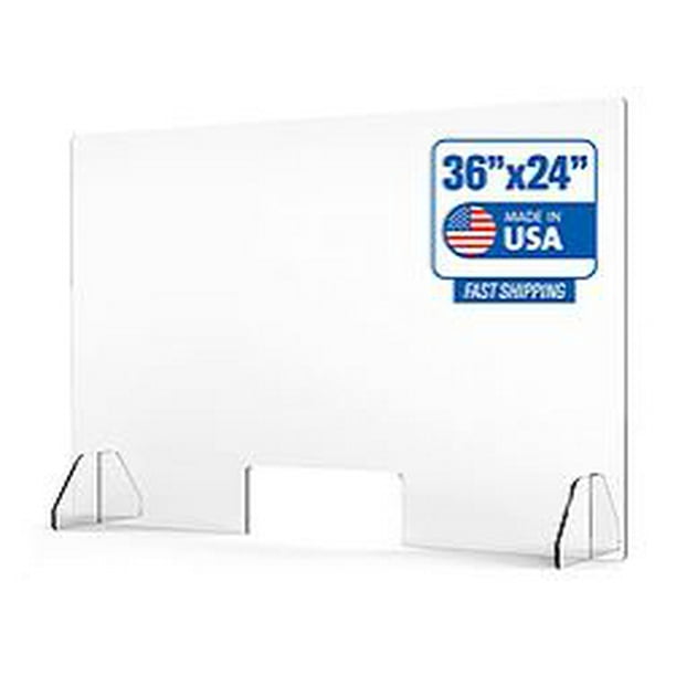 Sneeze Guard Acrylic Desk Shield 36" x 24" Made in the USA Easy