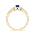 thumbnail image 2 of Angara Natural 0.6 Ct. Blue Sapphire with Diamond Halo Ring in 14K Yellow Gold for Women (Ring Size: 11.5), 2 of 8