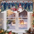 thumbnail image 6 of Winter Christmas Tie Up Valances Curtain, Snowman Truck Christmas Ball Tree Blue Adjustable Rod Pocket Short Window Treatment Tie Up Curtains Valances for Kitchen Living Room Bathroom 54x18 Inches, 6 of 9