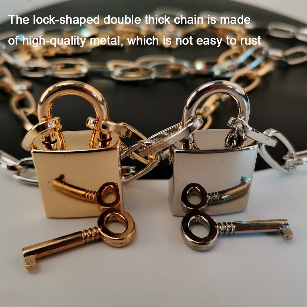 Padlock Necklace Lock Chain for Men Women Gold Walmart