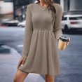 thumbnail image 2 of Women's Casual Knit Sweater Dress Long Sleeve Midi Solid Color Comfortable Fashion All Seasons Versatile Stylish Outfit, 2 of 2
