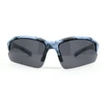 thumbnail image 2 of Polarized Xloop Camo Print Wrap Half Rim Baseball Sport Plastic Sunglasses Navy, 2 of 4