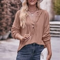 thumbnail image 4 of Vedolay Basic Sweatshirt for Women Fashion 2023 Round Neck Long Sleeve Sweatshirt Top Pullover Tunic Shirt Zip up Hoodie Y2k Khaki,XL, 4 of 5