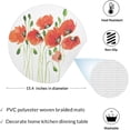 thumbnail image 2 of GZHJMY Round Braided Placemats Set of 6 Poppies Round PVC Woven Place Mats Indoor Washable for Dining Tables 15 inch Heat Resistant Round Table Mats for Kitchen, 2 of 7