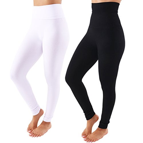 TD Collections Fleece Lined Leggings - High Waist Slimming Thick Tights ...