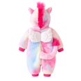 thumbnail image 4 of YunPes Infant Rainbow Horse Plush Hooded Jumpsuit Full Zip Long Sleeve Animal Onesie 3D Ears & Fuzzy Tail Baby Holiday Party Outfit, 4 of 7
