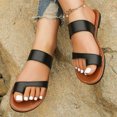 thumbnail image 6 of JeashCHAT Clearance Slip On Slide Sandals for Women Flats Flip Flops Non-Slip Causal Open Toe Comfortable Shoes Roman Sandals (Black), 6 of 9