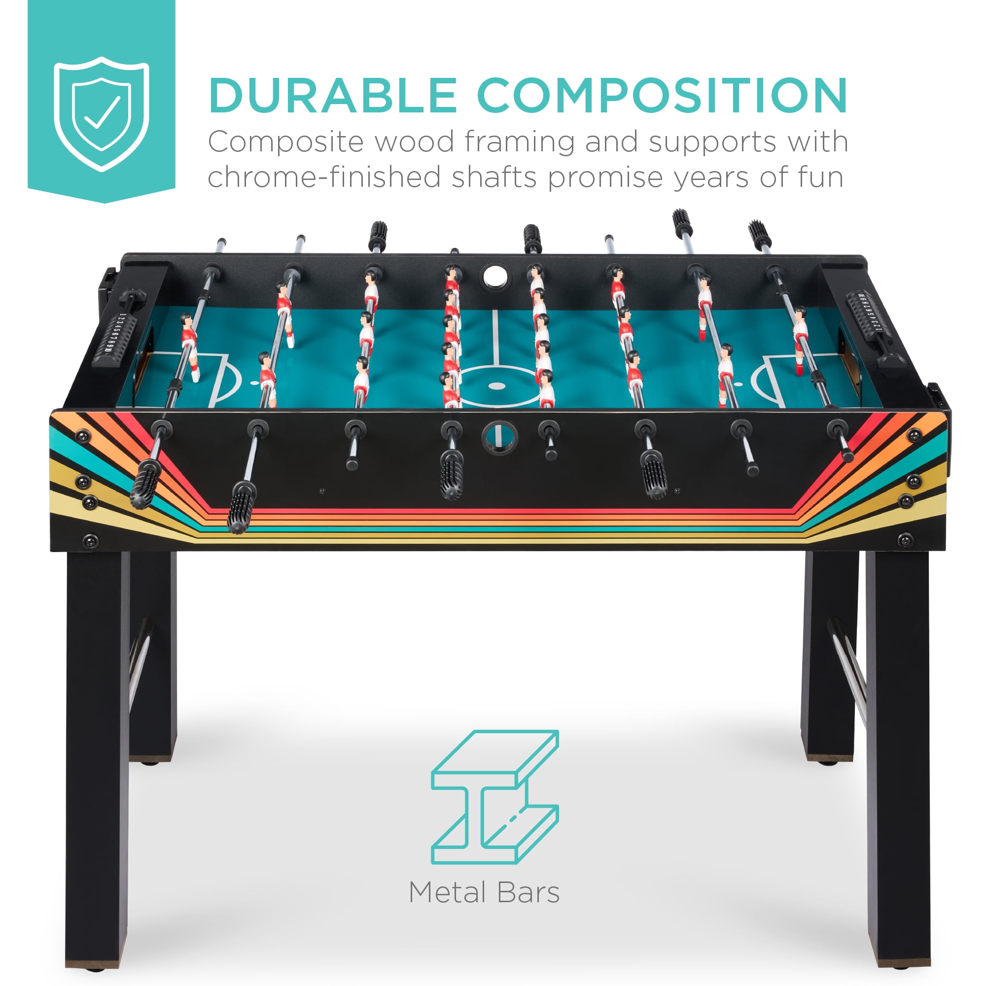 Best Choice Products 48in Foosball Table for Kids & Adults, Arcade Soccer Game Table w/ 2 Balls - Arcade
