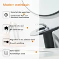 thumbnail image 6 of Black&Chrome Bathroom Sink Faucet Single Handle 1 Hole Vanity Mixer Waterfall Faucets, 6 of 18