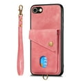 thumbnail image 5 of Nalacover for iPhone 7 Plus/8 Plus, Slim Case Wallet with Credit Card Holder, Back Flip Premium Leather Magnetic Clasp Kickstand Wirst Hand Strap Shockproof Cover For iPhone 7 Plus/8 Plus, Pink, 5 of 7