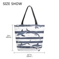 thumbnail image 5 of FORMRS Womens Canvas Tote Bag with Zipper Inner Pocket Shoulder Handbag, Light Sharks, 5 of 7