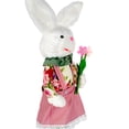 thumbnail image 5 of STPgoods Girl Rabbit with Flower Easter Figurine 17" (43 cm) Fabric Easter Decoration Standing Decoration Easter Collectible Figurine Holiday Decor Tabletop Favor Figurine, Pink and Green, 5 of 6