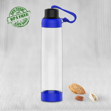 Safety Coated Bottles - SimpleHH BPA Free Sports Bottle with Safety Strap | Break Resistant | Suitable For Both Warm And Cold Beverages | Non-Toxic | 17oz | Blue