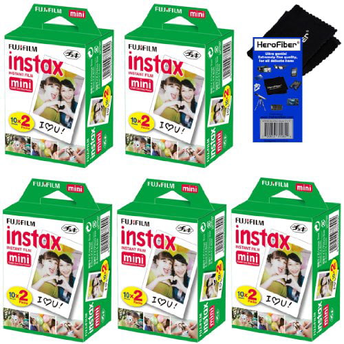 Fujifilm Instax Mini Twin Pack Instant Film - sheets) for Fujifilm Instax Mini 7s, Mini 8, Mini 9, Mini 25, Mini 50S, Mini SP-1 & SP-2 Smartphone Printer + HeroFiber Cleaning Cloth - Walmart.com
