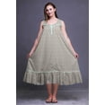thumbnail image 4 of Bimba Pastel Mint Floral Leaves & Bunchberry Mid Calf Nightwear Ladies Cotton Printed Sleeveless Night Gown Maxi Dress Medium, 4 of 6