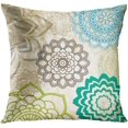 thumbnail image 3 of Set of 4 Throw Pillow Cover 20x20 Inch Green Blue Sparklers Floral Patterns Home Decor Pillowcase Square Cushion Cover for Sofa Bed Couch, 3 of 5