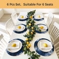 thumbnail image 5 of Blue Black Flowers Round 13 Inch Placemats Set of 8, Modern Abstract Blooms Floral HeatResistant Non Slip Place Mats for Dining Table, Wipeable Braided Kitchen Table Mats for Housewarming, 5 of 9