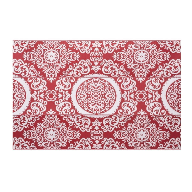 Nuu Garden 6'x 9' Outdoor Rug, Plastic Straw Foldable Area Rug, Indoor