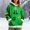 Green2, variant on Womens Hoodies Velvet Edge Full Print Casual Hooded Pullover Sweaters for Women Green1 L