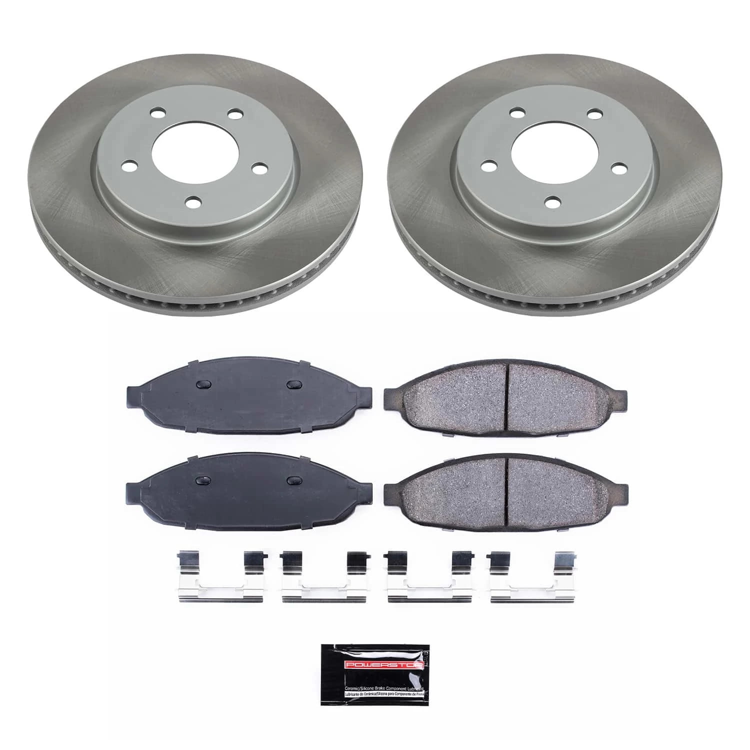 PowerStop Front Semi-Coated Rotor and Low-Dust Ceramic Brake Pad Kit SC3009