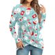 thumbnail image 2 of Pntutb Blusa de manga larga con cuello redondo y estampado navideño para mujer Pntutb Pntutb-848, 2 of 6