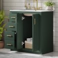 thumbnail image 4 of Euroco 36'' Bathroom Vanity with Ceramic Sink Combo, Solid Wood Frame Bathroom Storage Cabinet, Freestanding Vanity Set with 3 Drawers& Soft Closing Doors, 4 of 9