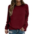 thumbnail image 2 of Delayuji Fashion Women's Casual Long Sleeve Crewneck Sweatshirt Soft Comfy Loose Fit Pullover Top For Everyday Wear Black, 2 of 4