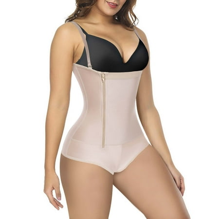

Eleady Women s Latex Waist Trainer Bodysuit Tummy Control Shapewear Full Body Shaper Open Bust Corset(Beige Small)