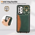 thumbnail image 3 of for Samsung Galaxy A32 5G Wallet Case with Card Holder - PU Leather Case for Women & Girls, Wrist Hand Strap, Secure Finger Ring, Shockproof Protective Phone Cover for Galaxy A32 5G, Green, 3 of 7