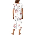 thumbnail image 4 of Women's Pajama Sets 2 Piece Summer Sleepwear Ladies Pjs Short Sleeve Capri Pant With Pockets, 4 of 5