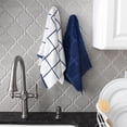 thumbnail image 5 of T-fal Solid & Checked Parquet Kitchen Towels, 2-Pack, Blue, 5 of 7