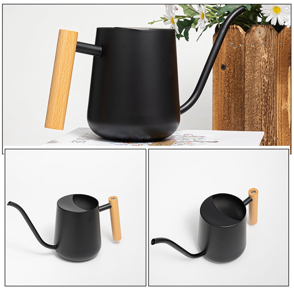 WHAMVOX Plant Watering Bulbs Garden Stainless Steel Kettle 17.00X13.00X9.50CM Black