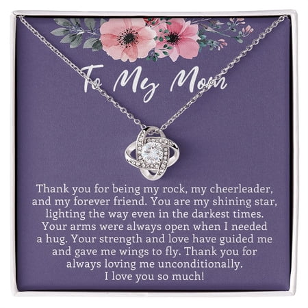 To My Mom Knot I Love You Thank You Mother'S Day From Son Daughter Necklace, A Meaningful Necklace Perfect For Anniversaries, Birthdays, Valentine V7240, White Love Knot Necklace