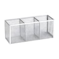 thumbnail image 2 of 3 Compartment Metal Mesh Desk organizer - Multi-Purpose Pen Storage Caddy Office Desk Accessories Stationery Holder for Supplies Sleek, Silver, JKODE, 2 of 6