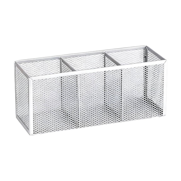 3-Tier Metal Mesh Desk Organizer, Long Pen and Supply Tray with Dividers, Multi-Purpose Desktop Caddy for Office, Classroom, and Craft Room Organization
