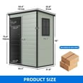 thumbnail image 3 of Dextrus 5x3FT Outdoor Storage Shed with Windows, Floor, Lockable Doors, Waterproof Plastic, Blue Gray, 3 of 8