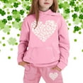 thumbnail image 2 of TSADFHJI Tenues d'Automne pour Filles Robes d'Été Bleues Ensemble à Capuche Imprimée pour la Saint-Patrick 3-4 Ans, 2 of 4