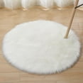 thumbnail image 5 of Windfall Deluxe Soft Acrylic Fiber Round Mat Fuzzy Fur Rugs Faux Sheepskin Shaggy Area Rugs Fluffy Modern Kids Carpet for Living Room Bedroom Sofa Bedside Decor Dressing Table Rug, 5 of 7