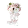 thumbnail image 4 of Ramo de novia para boda, flores para dama de honor, arreglos florales elegantes artificiales Rosa Blanco, 4 of 9